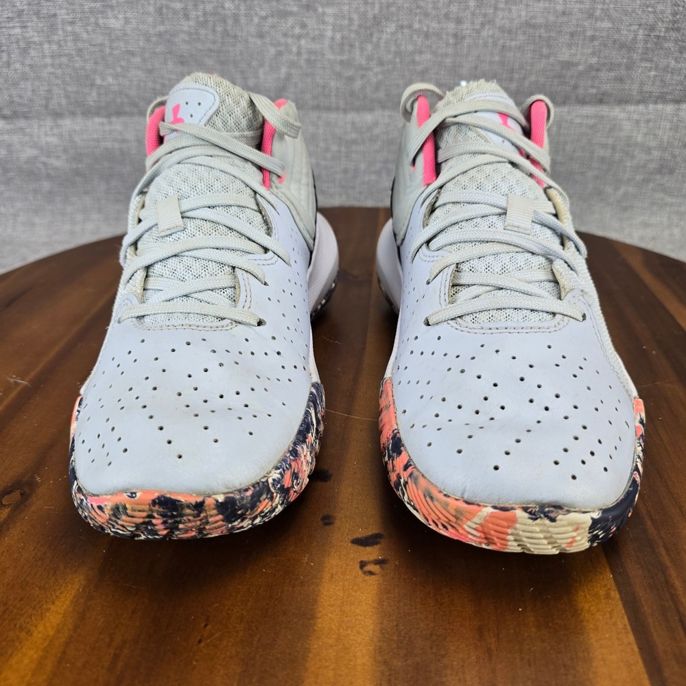 Under‎ Armour Kids Basketball Shoes Gray Pink Youth Size 5.5Y Sneakers - Picture 12 of 14